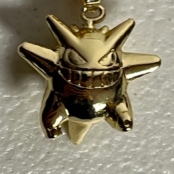 Gengar Pokemon Gold Tone Charm Pendant Necklace Adjustable Chain Anime - Picture 1 of 10